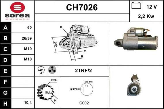 Sera CH7026 - Стартер vvparts.bg