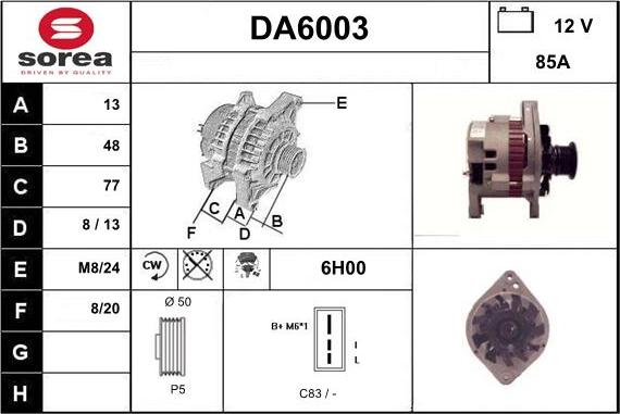 Sera DA6003 - Генератор vvparts.bg