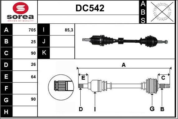 Sera DC542 - Полуоска vvparts.bg