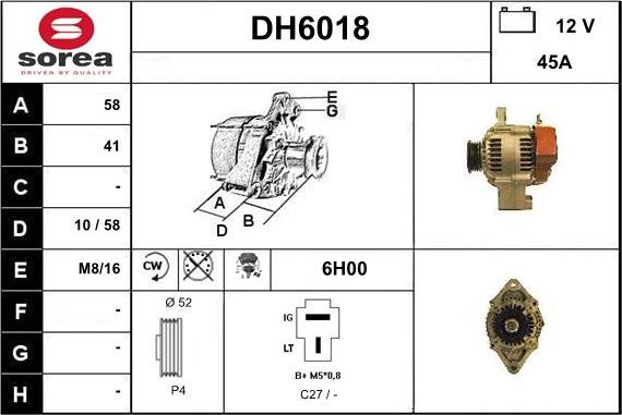 Sera DH6018 - Генератор vvparts.bg