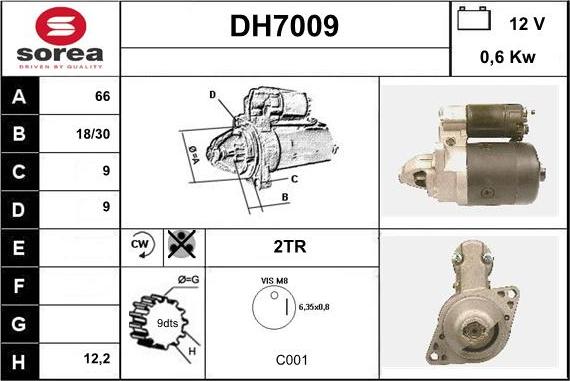 Sera DH7009 - Стартер vvparts.bg