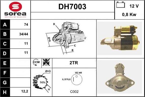 Sera DH7003 - Стартер vvparts.bg