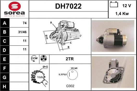 Sera DH7022 - Стартер vvparts.bg