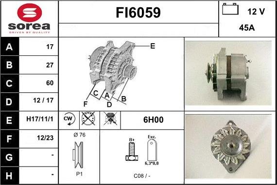 Sera FI6059 - Генератор vvparts.bg