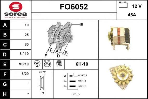 Sera FO6052 - Генератор vvparts.bg