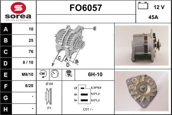 Sera FO6057 - Генератор vvparts.bg