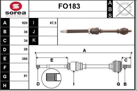 Sera FO183 - Полуоска vvparts.bg