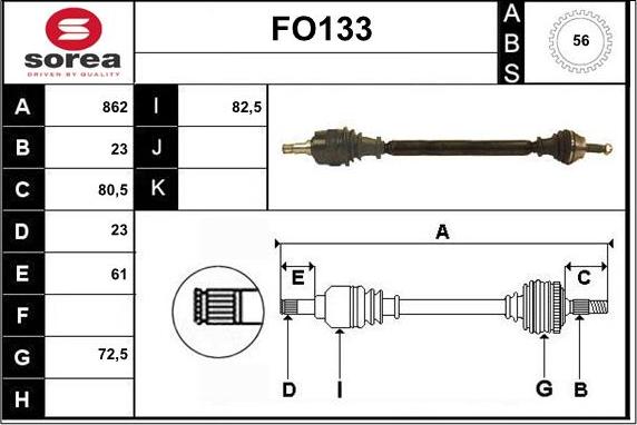 Sera FO133 - Полуоска vvparts.bg