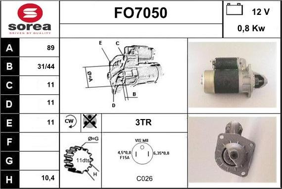 Sera FO7050 - Стартер vvparts.bg