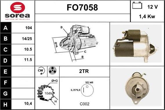 Sera FO7058 - Стартер vvparts.bg