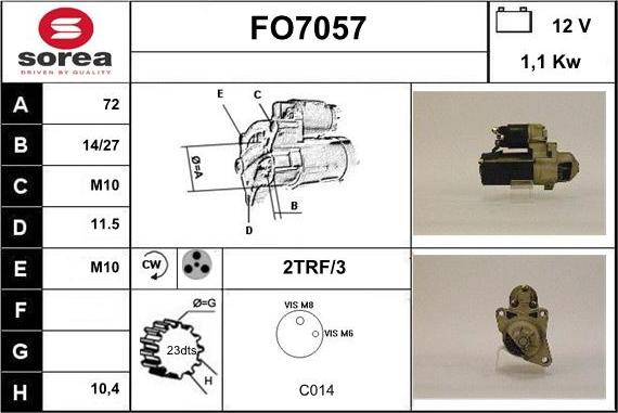 Sera FO7057 - Стартер vvparts.bg