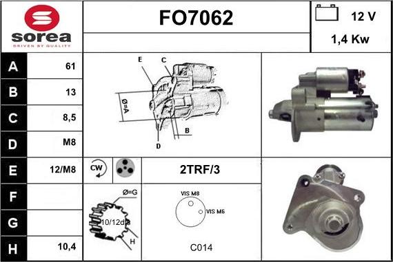 Sera FO7062 - Стартер vvparts.bg