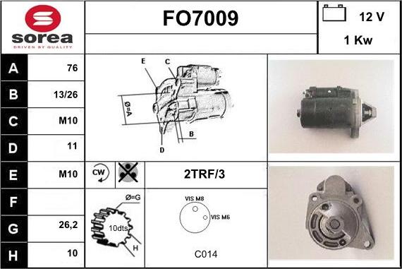 Sera FO7009 - Стартер vvparts.bg