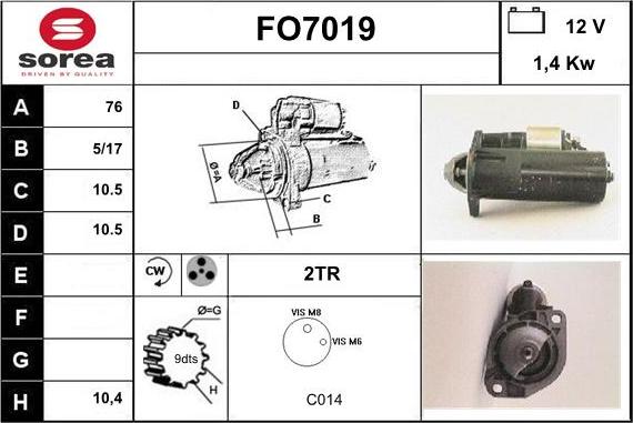 Sera FO7019 - Стартер vvparts.bg