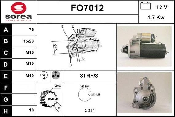 Sera FO7012 - Стартер vvparts.bg