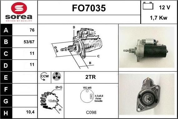 Sera FO7035 - Стартер vvparts.bg