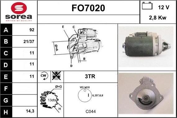 Sera FO7020 - Стартер vvparts.bg