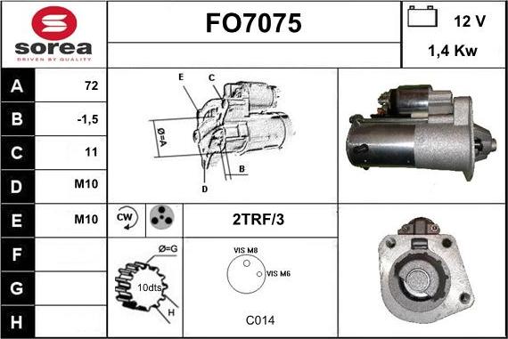 Sera FO7075 - Стартер vvparts.bg