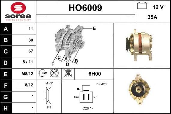 Sera HO6009 - Генератор vvparts.bg