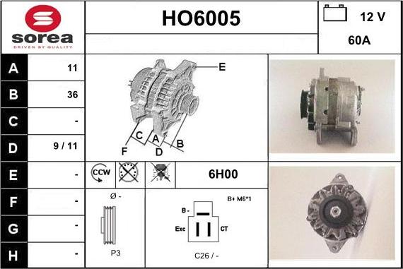 Sera HO6005 - Генератор vvparts.bg