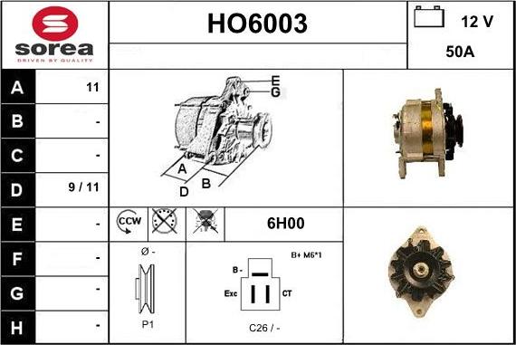 Sera HO6003 - Генератор vvparts.bg