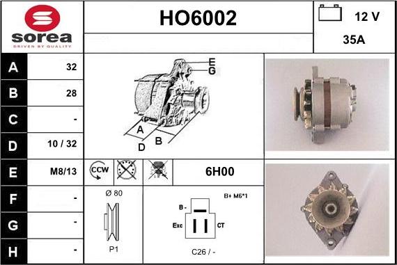 Sera HO6002 - Генератор vvparts.bg