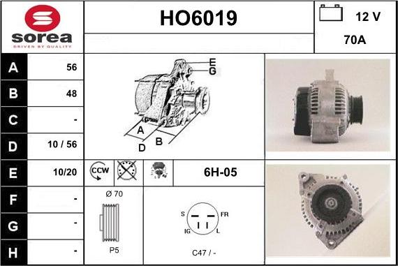 Sera HO6019 - Генератор vvparts.bg