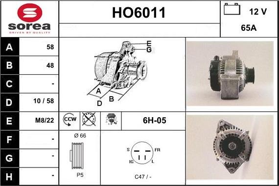 Sera HO6011 - Генератор vvparts.bg