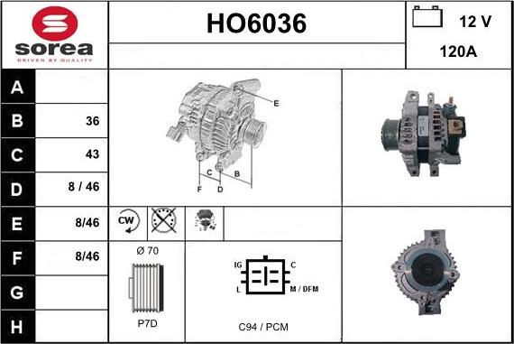 Sera HO6036 - Генератор vvparts.bg