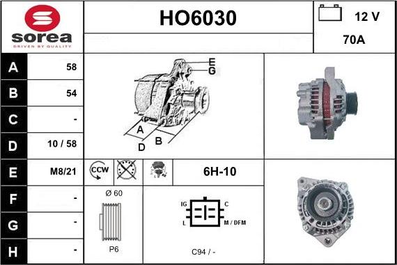 Sera HO6030 - Генератор vvparts.bg