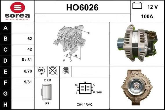 Sera HO6026 - Генератор vvparts.bg