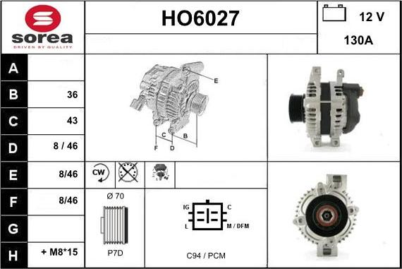 Sera HO6027 - Генератор vvparts.bg