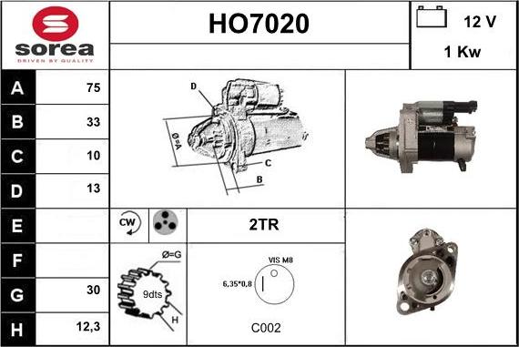 Sera HO7020 - Стартер vvparts.bg