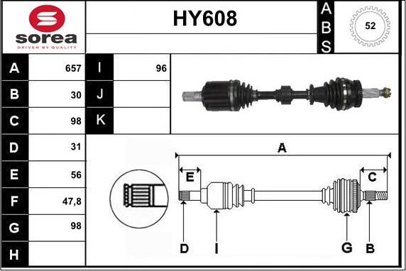 Sera HY608 - Полуоска vvparts.bg