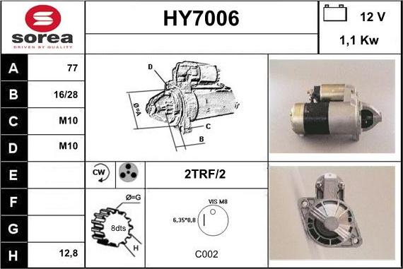 Sera HY7006 - Стартер vvparts.bg