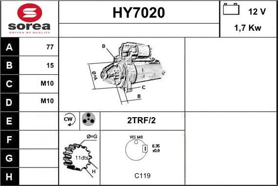 Sera HY7020 - Стартер vvparts.bg