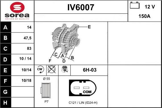 Sera IV6007 - Генератор vvparts.bg