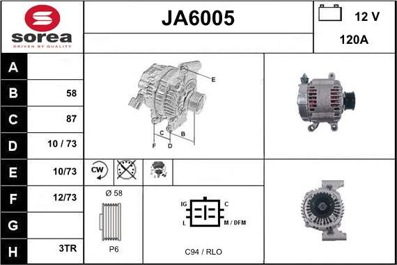 Sera JA6005 - Генератор vvparts.bg