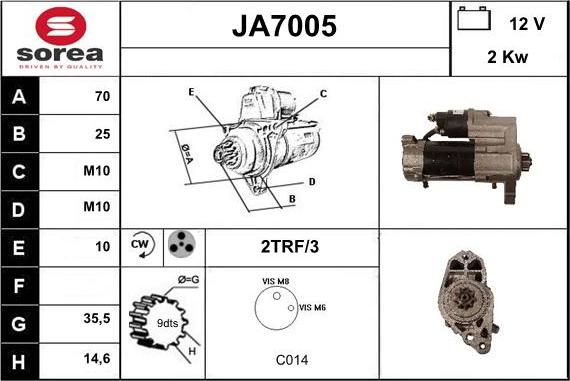 Sera JA7005 - Стартер vvparts.bg