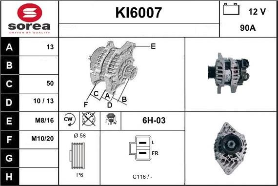 Sera KI6007 - Генератор vvparts.bg