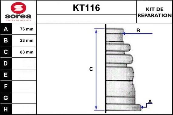 Sera KT116 - Маншон, полуоска vvparts.bg