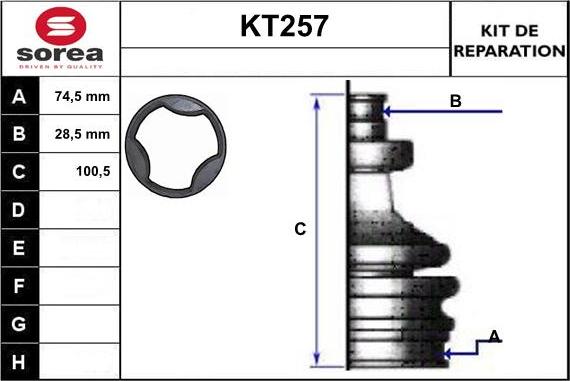 Sera KT257 - Маншон, полуоска vvparts.bg