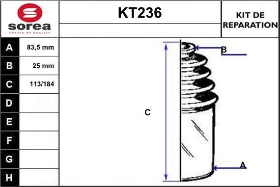 Sera KT236 - Маншон, полуоска vvparts.bg