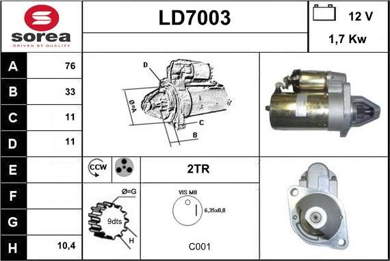 Sera LD7003 - Стартер vvparts.bg