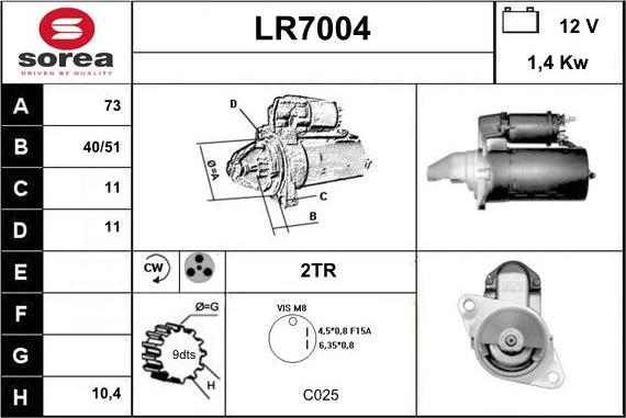 Sera LR7004 - Стартер vvparts.bg