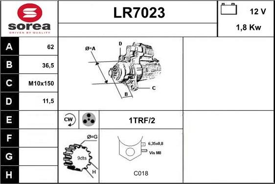 Sera LR7023 - Стартер vvparts.bg