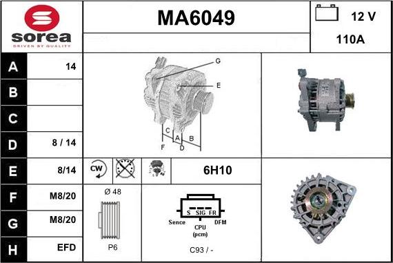 Sera MA6049 - Генератор vvparts.bg