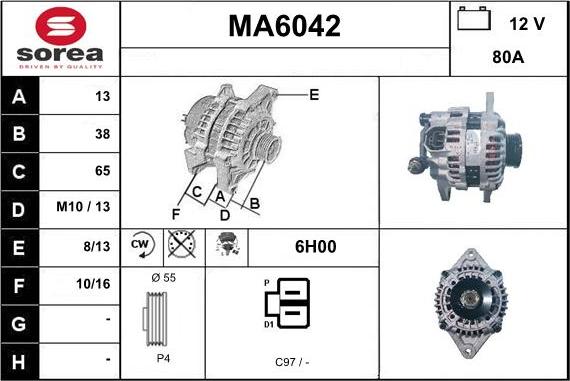 Sera MA6042 - Генератор vvparts.bg