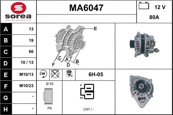 Sera MA6047 - Генератор vvparts.bg