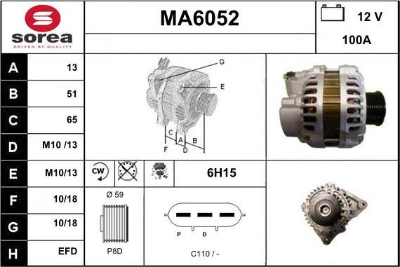 Sera MA6052 - Генератор vvparts.bg